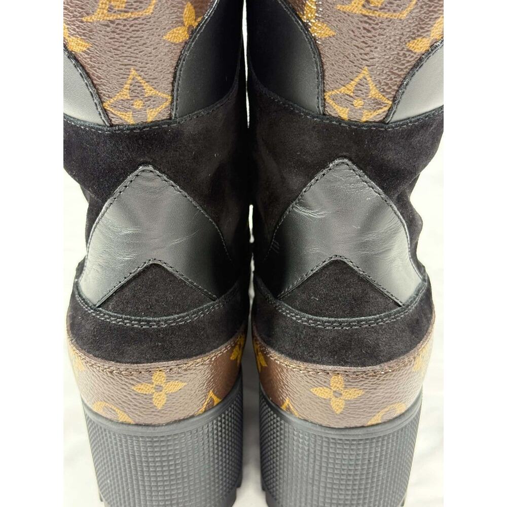 Women's Size 10 US Louis Vuitton Monogram Laureate Platform Desert Boots 366480 - Picture 6 of 8